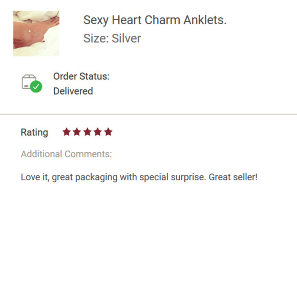 Gold Heart Charm Anklet. Silver Heart Anklet. - Picture 7 of 7